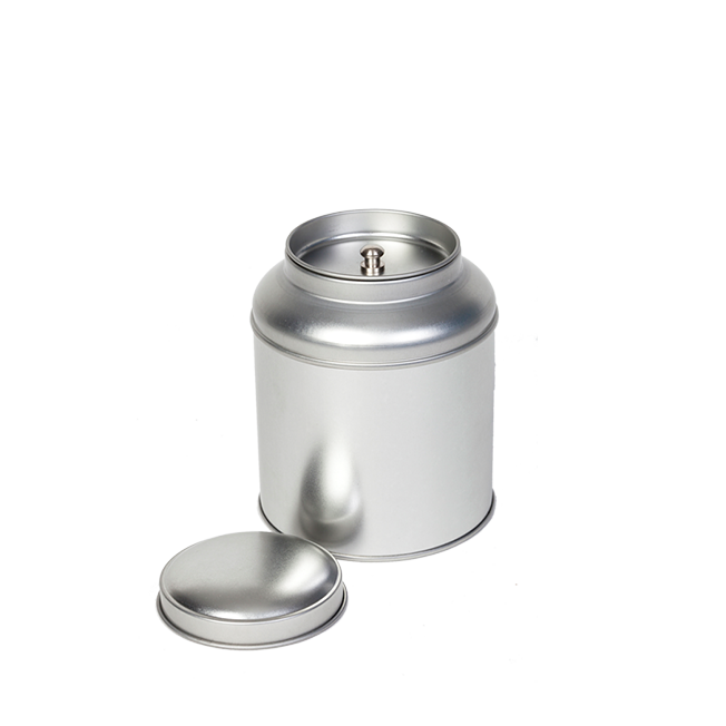 Runde Teedose mit Domdeckel und Aromadeckel Runde Teedose mit Domdeckel und Aromadeckel